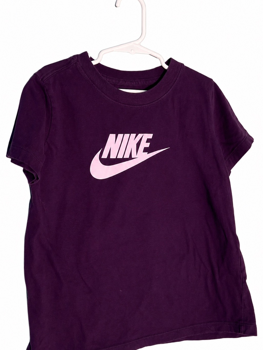 Nike Kids Purple Tee with Light Pink Logo